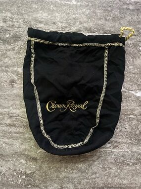Black Crown Royal Bag with Gold Trim